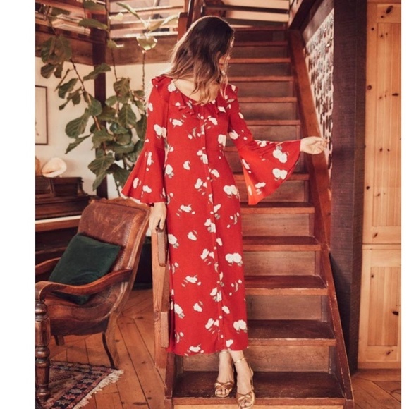 Christy Dawn Florence Dress - Crimson Floral (M) - Picture 1 of 6